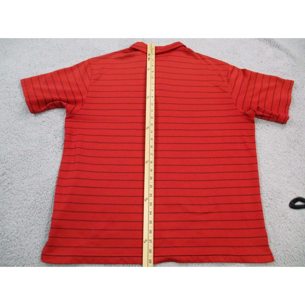 Nike Polo Shirt Mens XL Red Striped Short‎ Sleeve Performance Activewear Golf - Picture 11 of 12